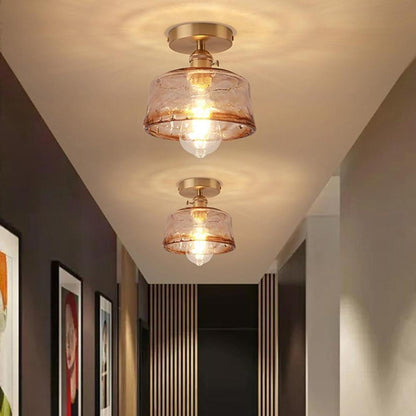 Creative Glass Lantern LED Electroplated Modern Pendant Light Ceiling Lights