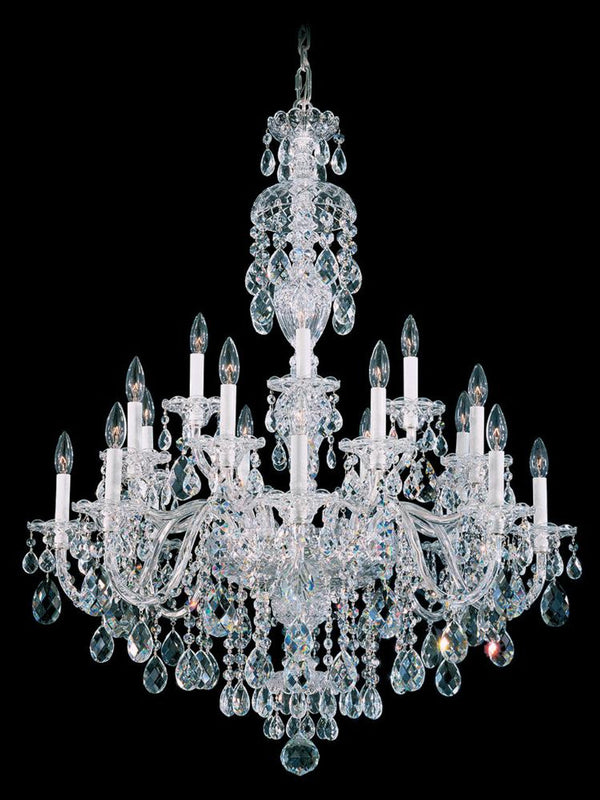 Chandelier, 20-Light, Polished Silver, Clear Swarovski Crystal, 34"W (2998-40S Y9NXL)