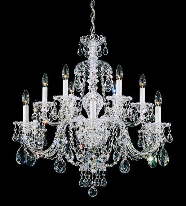 Chandelier, 12-Light, Aurelia Gold, Clear Heritage Crystal, 29"W (3601-211H 17QRYH)