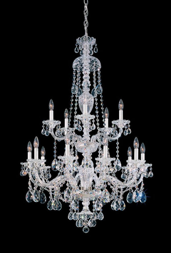 Chandelier, 15-Light, Polished Silver, Clear Swarovski, 32"W (3608-40S Y9NYJ)