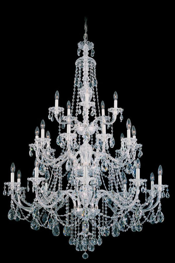 Chandelier, 25-Light, Polished Silver, Clear Heritage Crystal, 45"W (3610-40H Y9NYR)