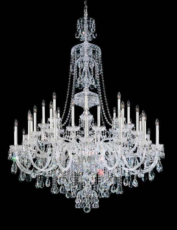 Chandelier, 45-Light, Polished Silver, Clear Swarovski Crystal, 60"W (3612-40S 180WY7)