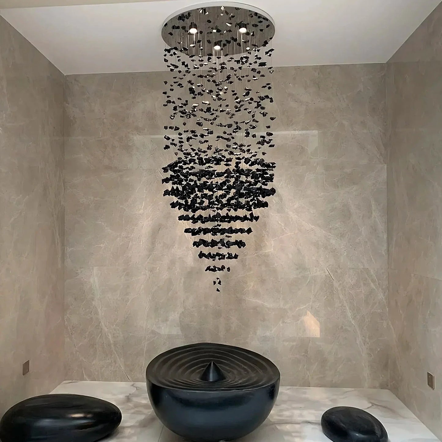 Multi Crystal Pendant Duplex Chandelier