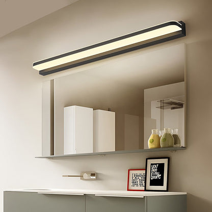 LED Bathroom Vanity Light with Wall-Mounted Panel and Polished Iron Trim