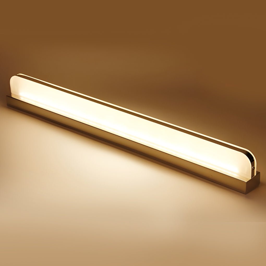 LED Bathroom Vanity Light with Wall-Mounted Panel and Polished Iron Trim