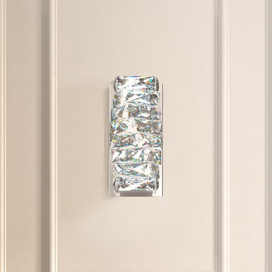 Glissando 2-Light Wall Sconce in Stainless Steel with Clear Crystals From Swarovski Crystals