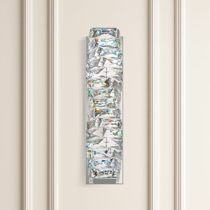 Glissando 2-Light Wall Sconce in Stainless Steel with Clear Crystals From Swarovski Crystals