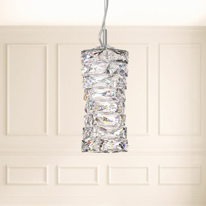 Glissando Pendant in Stainless Steel with Clear Crystals From Swarovski Crystals