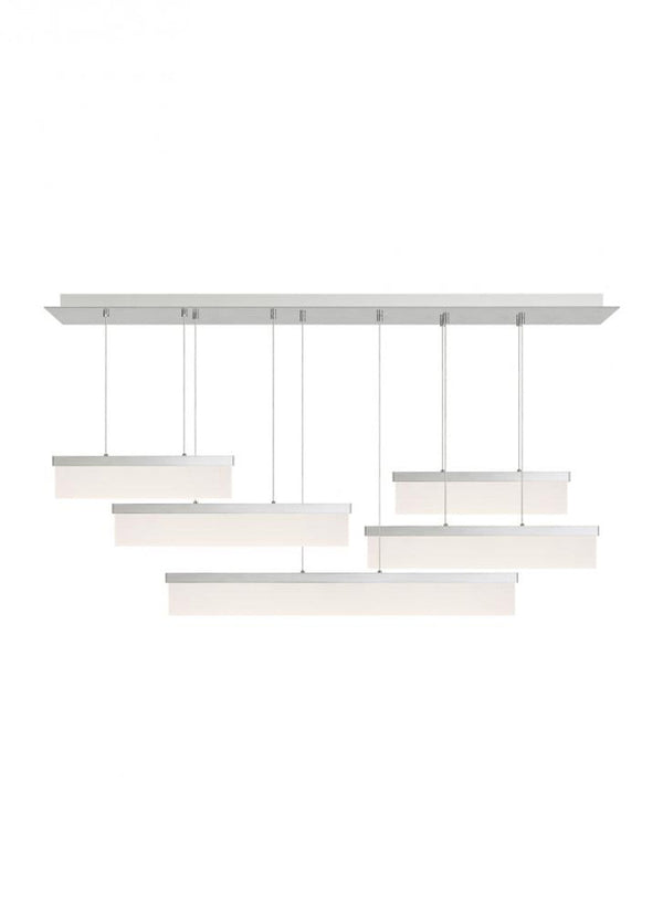 Linear Chandelier, 5-Light, 3-Tier, LED, Nickel, Polished Nickel, 58"L (700LSSWPN-LED930 70P9F3Q)