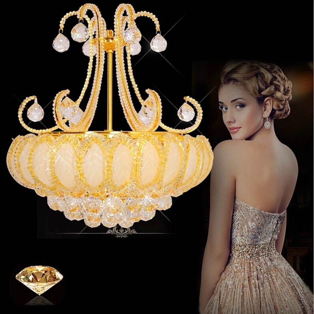 8-light Modern Gold/Silver Vintage Crystal Chandeliers For Living Room