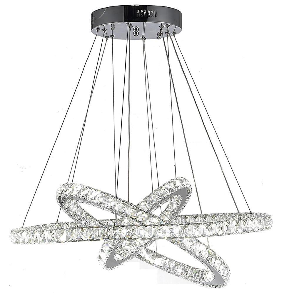 Interwoven Geometrical Circle Crystal Chandeliers for Living Room