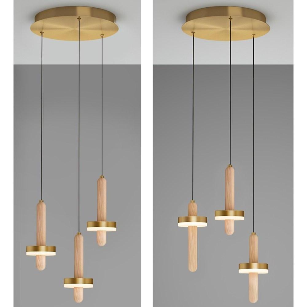 Circle Cylinder LED Gold Nordic Pendant Light Hanging Lamp Island Lights