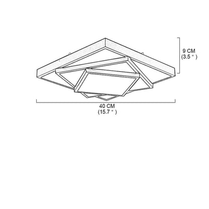 Overlapping Square Design Dimmable LED Modern Flush Mount Ceiling Light