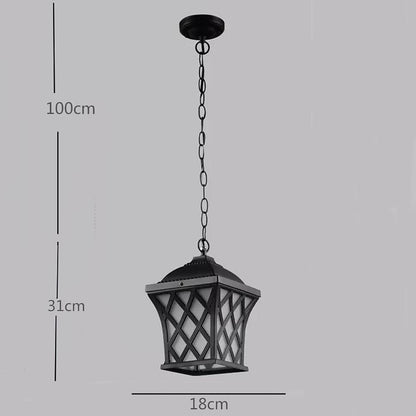 Classic Electroplated Metal Glass Lantern Traditional Pendant Lighting