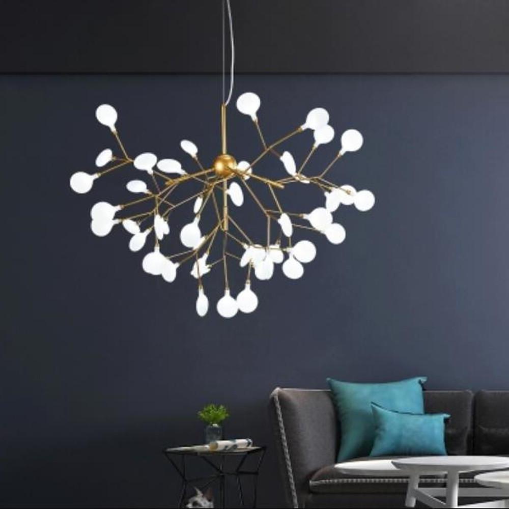 45 Lights Creative Copper Glass Design LED Modern Sputnik Chandelier