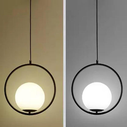 Electroplated Circle Glass Globe LED Nordic Pendant Lighting Hanging Lamp