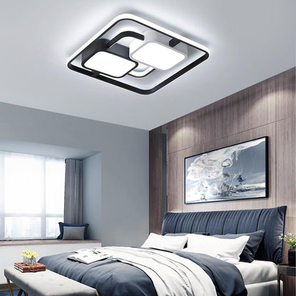 Circles Rectangles Dimmable LED Modern Ceiling Light Flush Mount Lighting