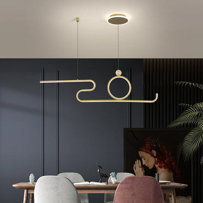 Circle Curved Linear LED Modern Pendant Light Hanging Lamp Island Lights