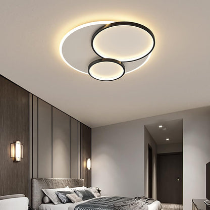 3 Circles Metal Modern Style Design Flush Mount Lighting LED Bedroom Ceiling Lights