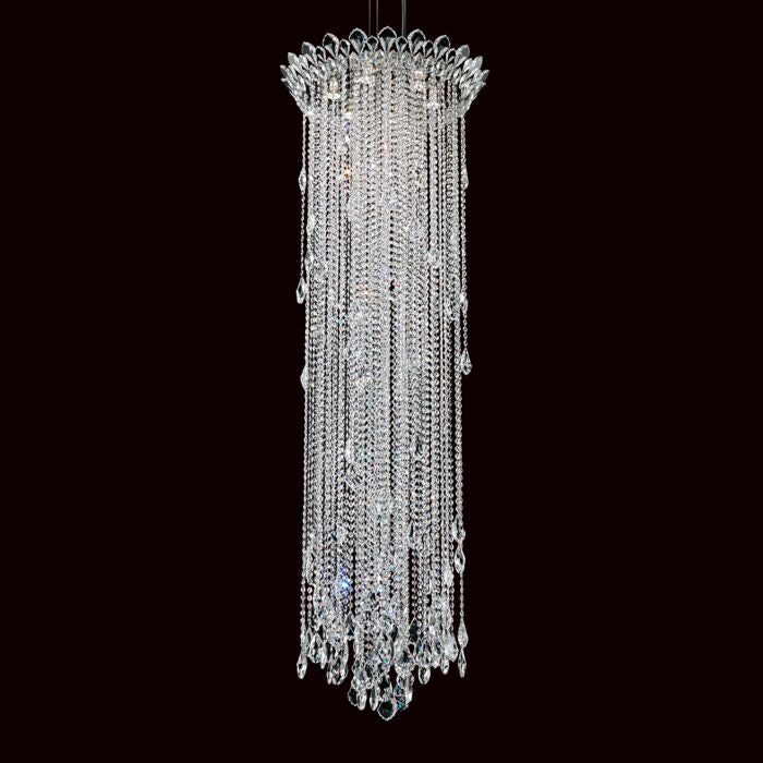 Trilliane Strands 6-Light Pendant in Stainless Steel with Clear Heritage Crystals