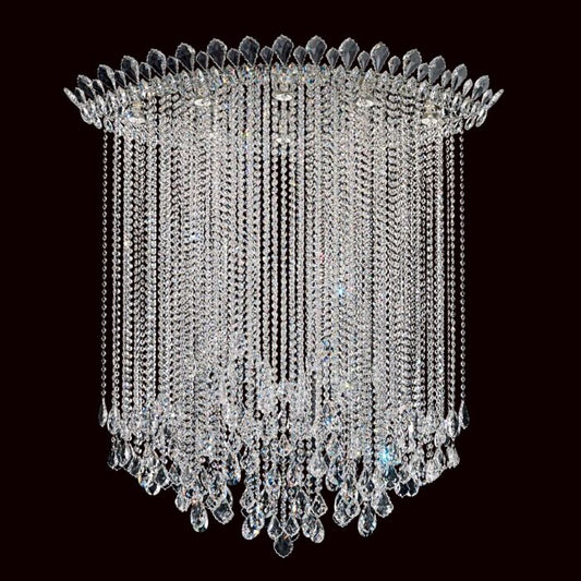 Trilliane Strands 8-Light Ceiling Light in Stainless Steel with Clear Heritage Crystals