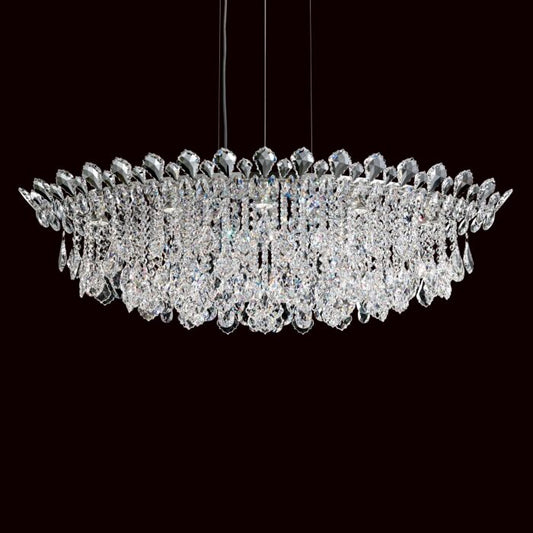 Trilliane Strands 8-Light Pendant in Stainless Steel with Clear Heritage Crystals