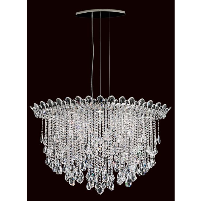 Trilliane Strands 8-Light Pendant in Stainless Steel