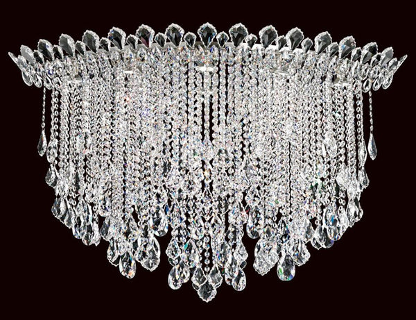 Strands Flush Mount, 8-Light, Polished Stainless Steel, Clear Heritage Crystal, 45"W (TR4802N-401H 1811RV)