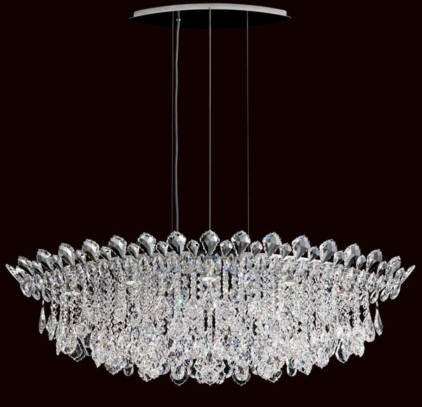 Strands Pendant, 8-Light, Polished Stainless Steel, Clear Heritage Crystal, 45"W (TR4811N-401H 1811RY)