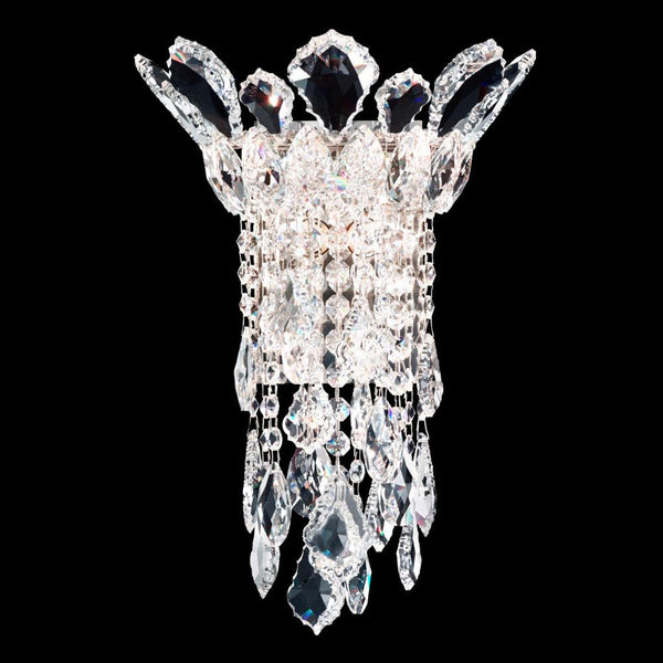 Strands Wall Sconce, 2-Light, Polished Stainless Steel, Clear Heritage Crystal, 13.5"H (TR0832N-401H 1HPTGF)