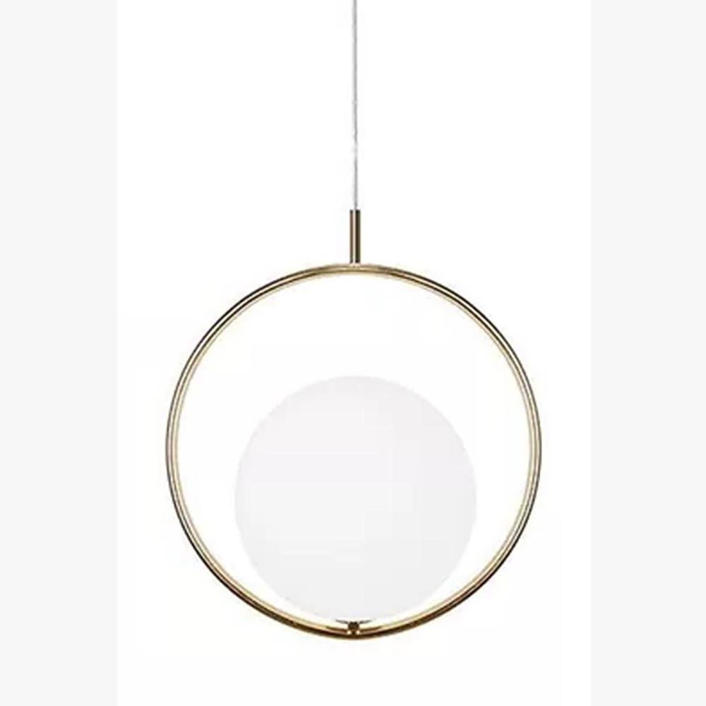 Electroplated Circle Glass Globe LED Nordic Pendant Lighting Hanging Lamp