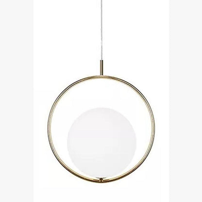 Electroplated Circle Glass Globe LED Nordic Pendant Lighting Hanging Lamp