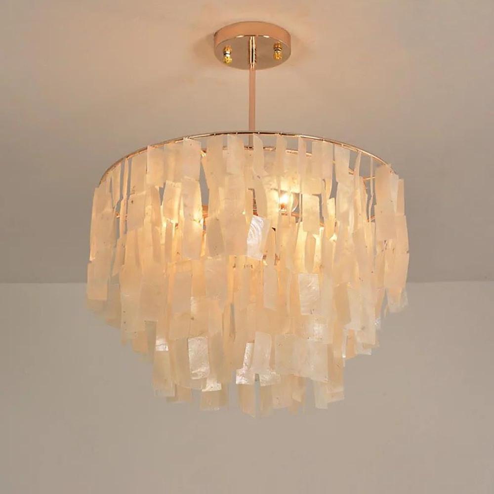 Modern Shell Shaped Contemporary Chandeliers Rustic Capiz Chandeliers