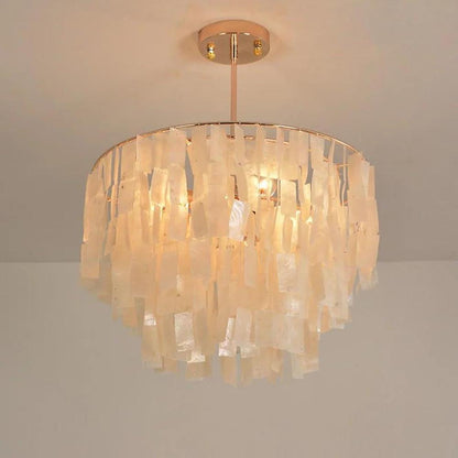 Modern Shell Shaped Contemporary Chandeliers Rustic Capiz Chandeliers