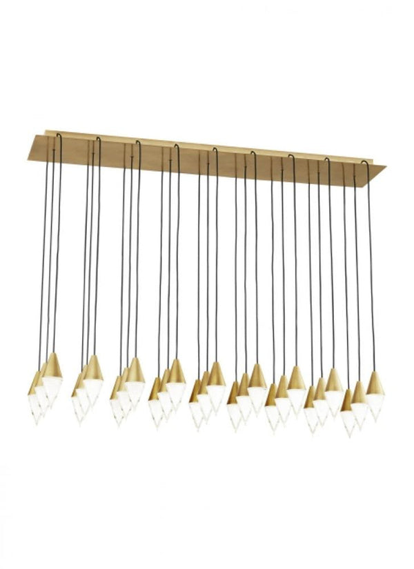 Chandelier, 27-Light, LED, Natural Brass, 44.5"L (700TRSPTRT27TNB-LED930120 70PGDLN)