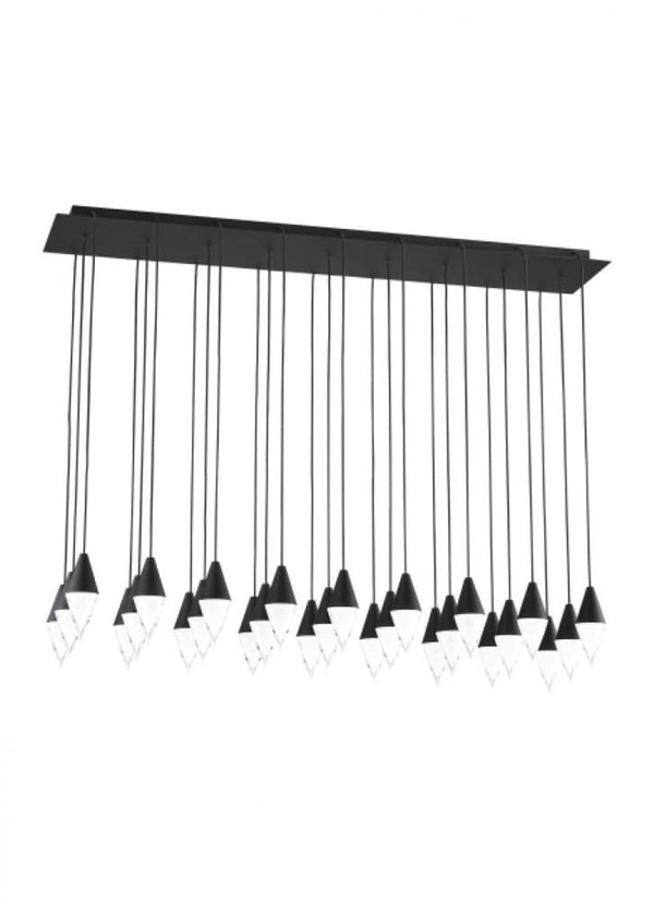 Ceiling Chandelier, 27-Light, LED, Nightshade Black, 44.5"L (700TRSPTRT27TB-LED930277 70PGDLM)