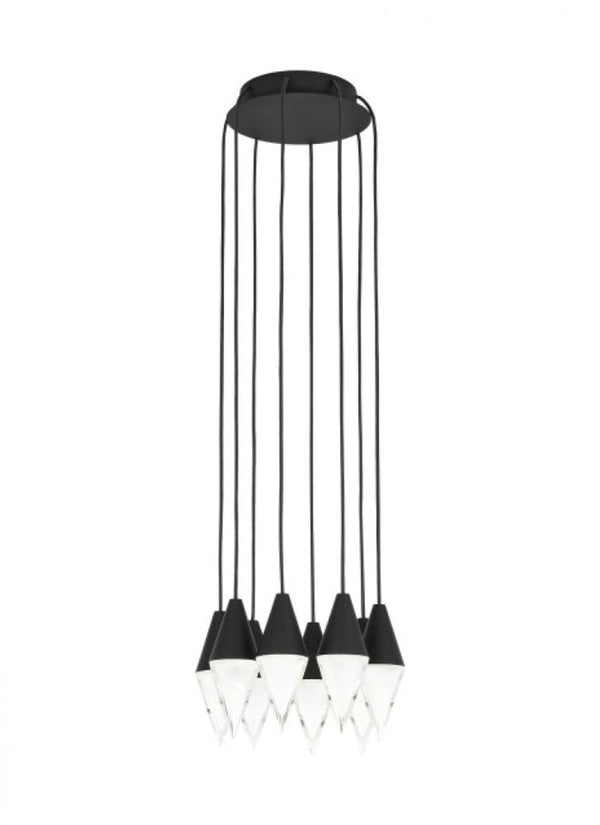 Ceiling Chandelier, 8-Light, LED, Nightshade Black, 10.3"L (700TRSPTRT8RB-LED930 70PGEGZ)