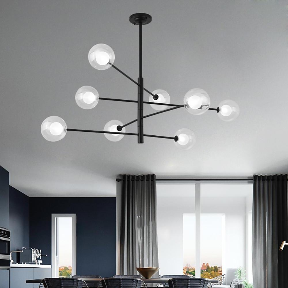 Linear Sputnik Chandelier Black Coolest Chandeliers for Living Room 8 Bulbs