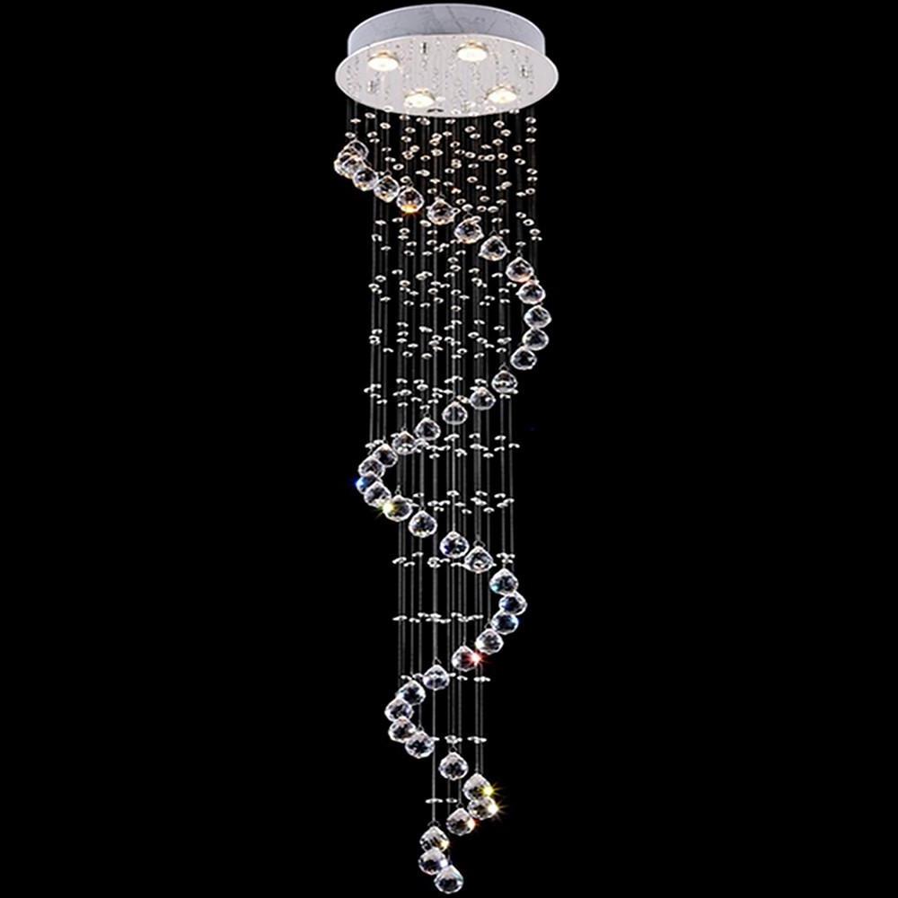 Multi Spiral Contemporary Metal Crystal Living Room Chandelier Light Fixtures