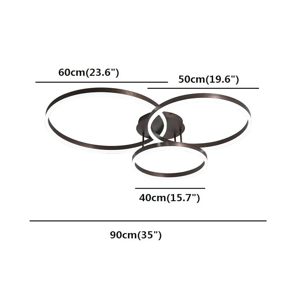 Modern 3 Circle Gold Flush Mount Light Ceiling Light 3 Lights