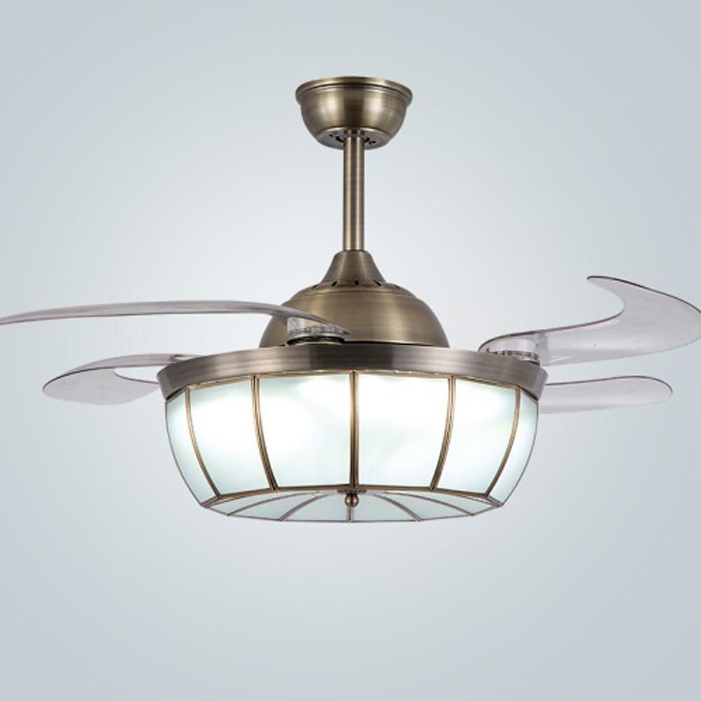 Bronze Farmhouse Retractable Ceiling Fan with Light