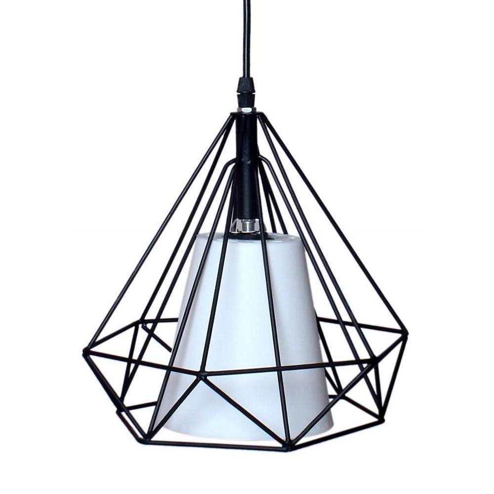 Geometrical Lantern Classic Island Pendant Lights Metal Fabric Ceiling Light