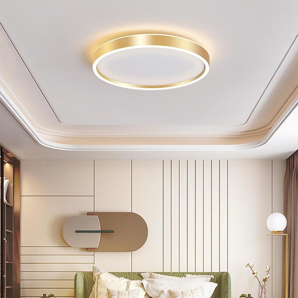 Circular Minimalist Metal Flush Mount Light Fixtures LED Living Room Ceiling Lights