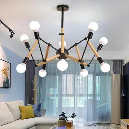 12 Lights Sputnik Design LED Nordic Chandeliers Hanging Lamp Pendant Light