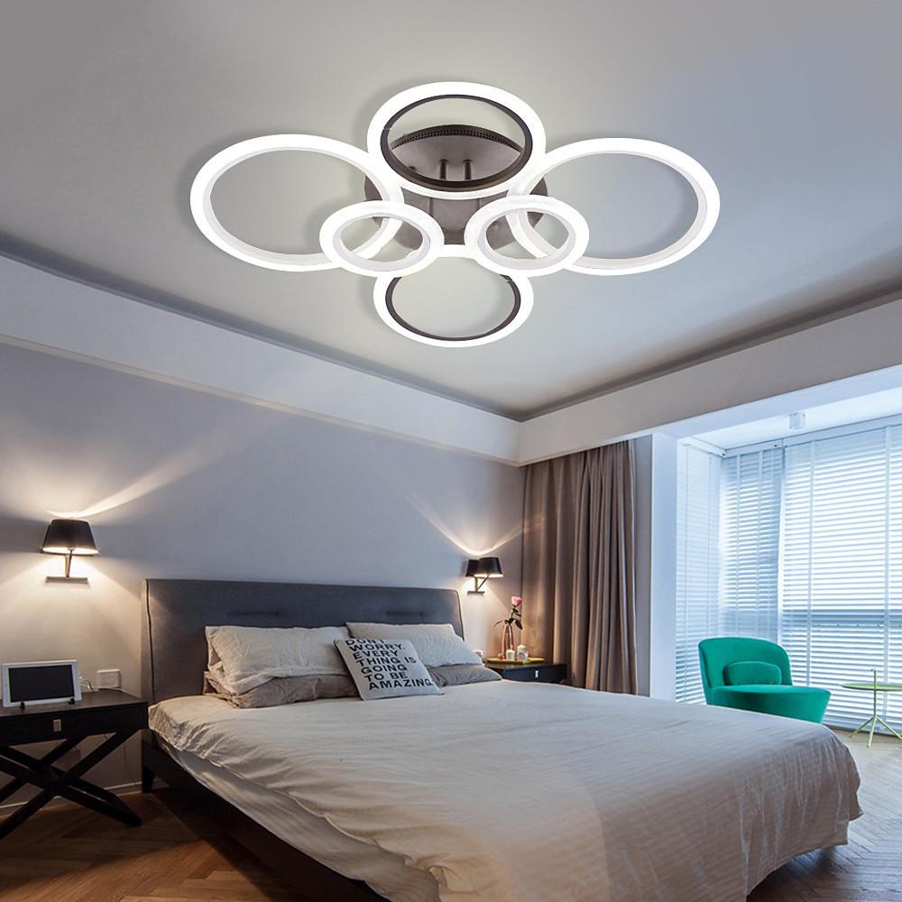 Circles Aluminum Acrylic Cluster Style Design Flush Mount Lighting LED Living Room Bedroom Ceiling Lights