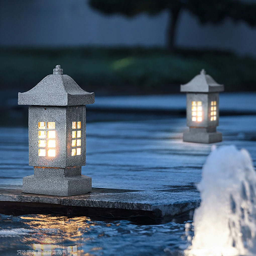 Unique Outdoor Waterproof Imitation Stone Pillar Landscape Lighting Decorative Lamp