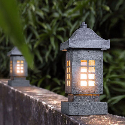 Unique Outdoor Waterproof Imitation Stone Pillar Landscape Lighting Decorative Lamp