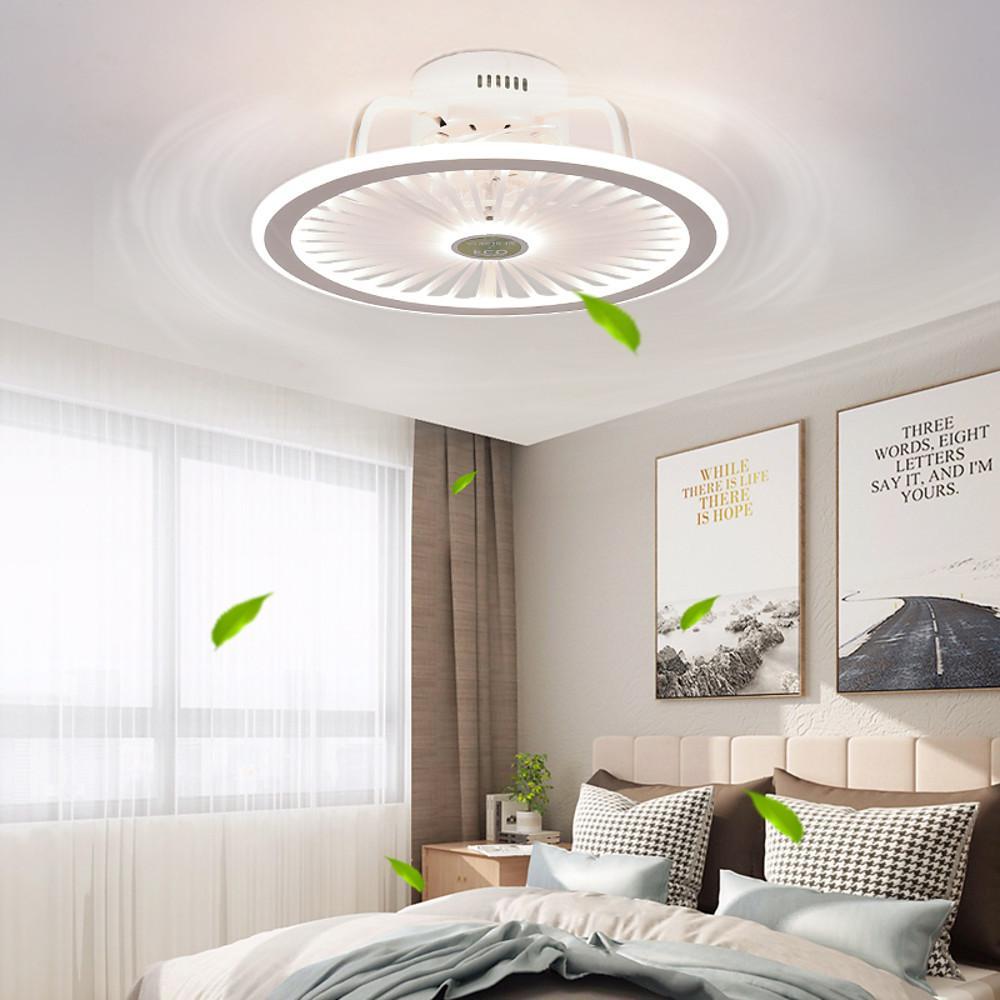 Modern Black White Bladeless Ceiling Fan with LED Light