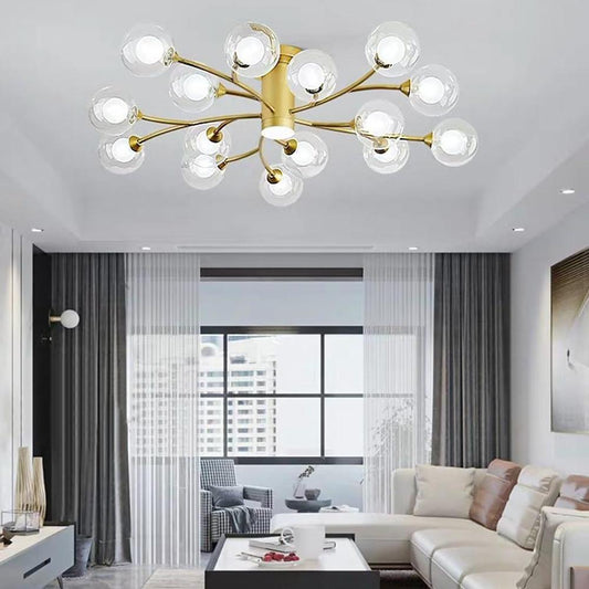 Globe Metal Glass Industrial LED Flush Mount Ceiling Lights for Bedroom