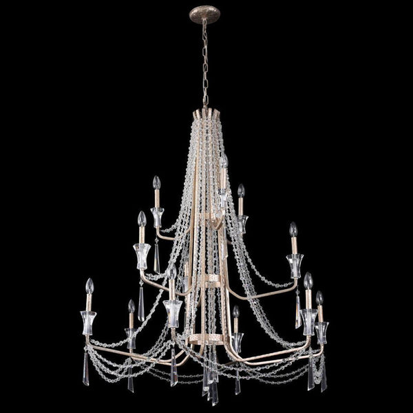 12 Light Chandelier - Transcend Silver